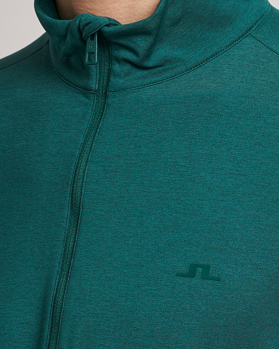 Men | Sweaters & Knitwear | J.Lindeberg | Luke Mid Layer Half Zip Rain Forest Melange