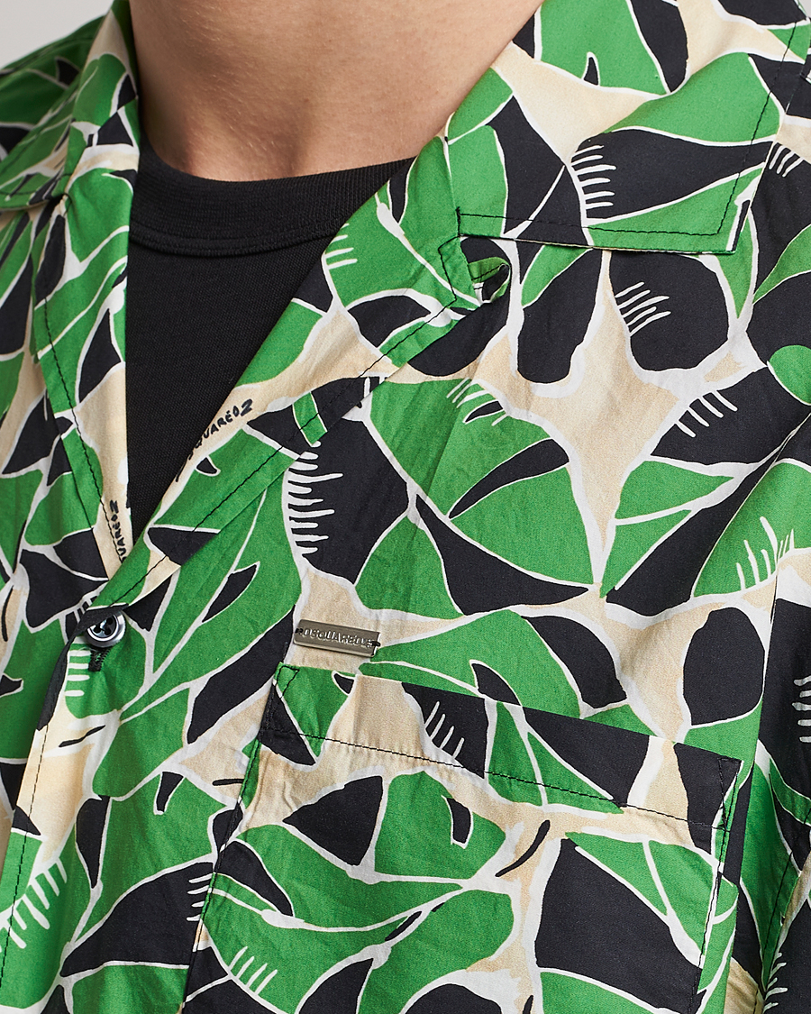 Men | Shirts | Dsquared2 | Printed Bowling Shirt Beige/Green