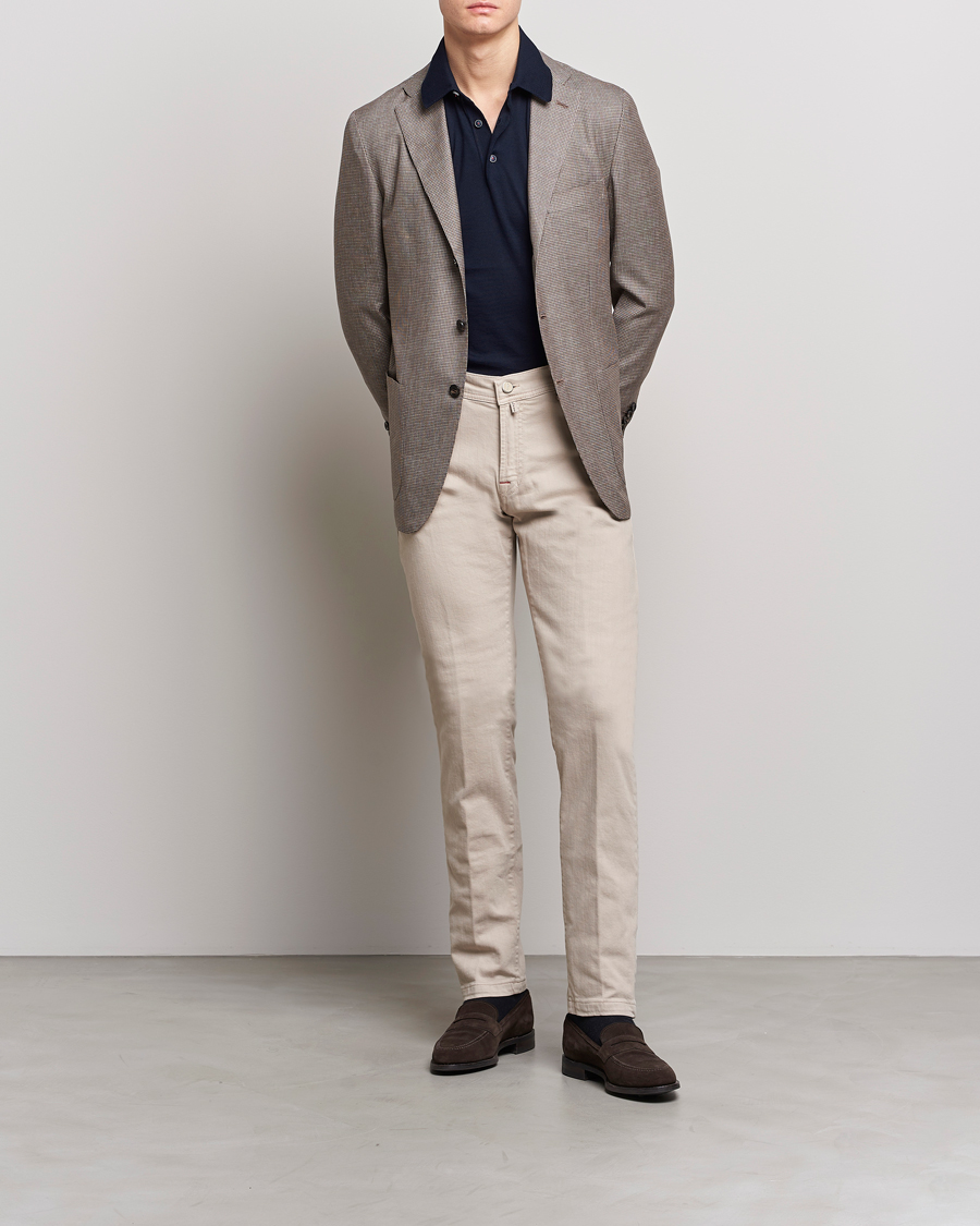 Men | Blazers | Kiton | Wool Houndstooth Blazer Beige