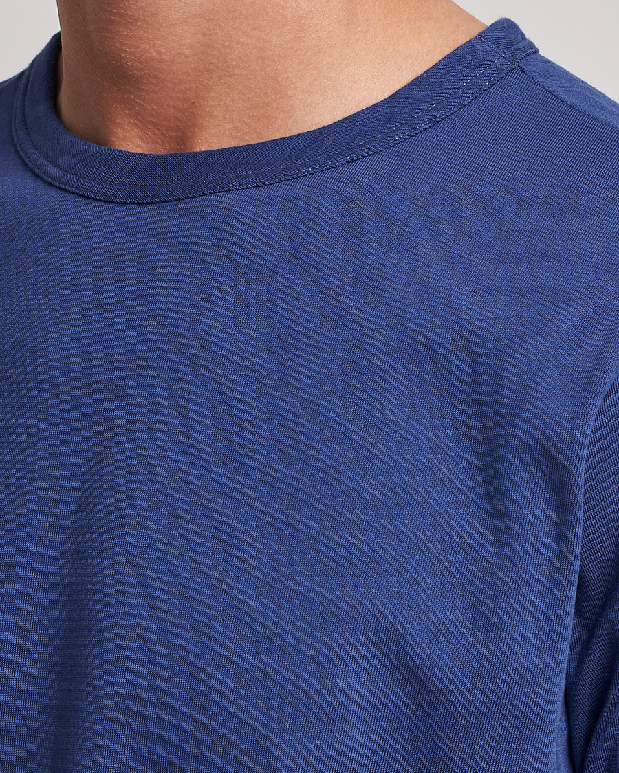 Men | T-Shirts | Merz b. Schwanen | Relaxed Loopwheeled Sturdy T-Shirt Pacific Blue