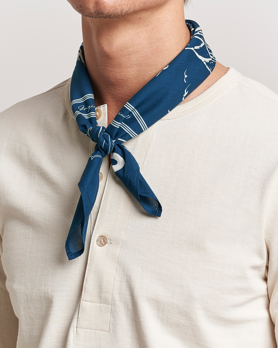 Men | Dress Scarves | Merz b. Schwanen | Merz b. SchwanenCotton BandanaInk Blue