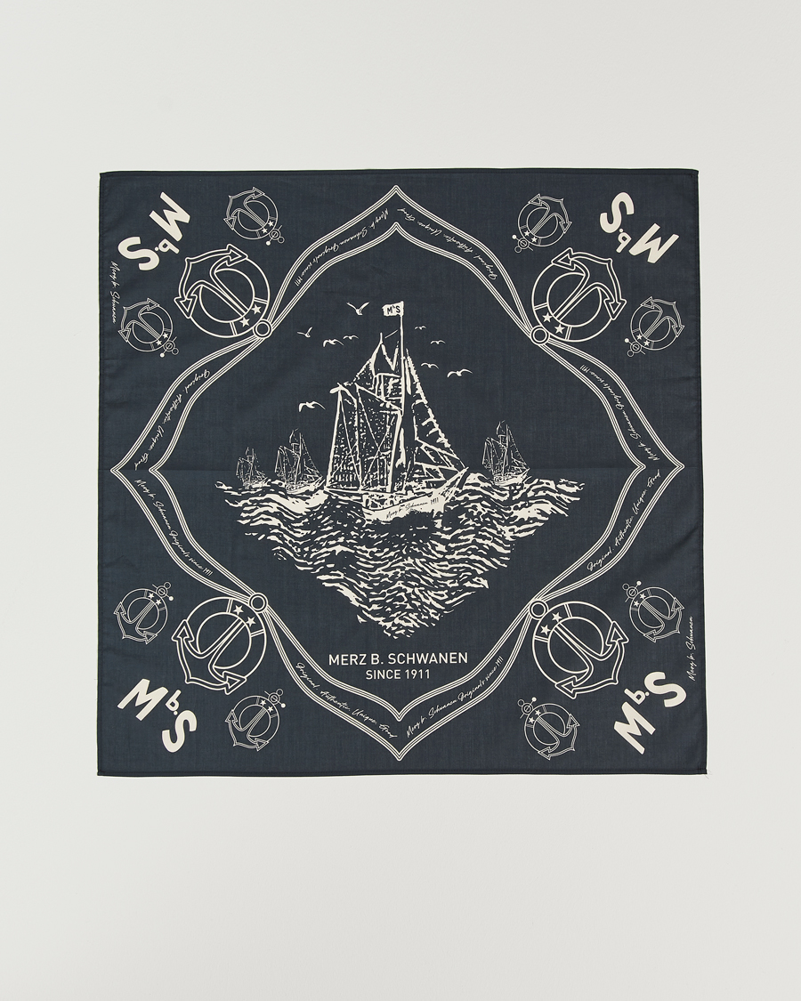 Men | Dress Scarves | Merz b. Schwanen | Merz b. SchwanenCotton BandanaCharcoal