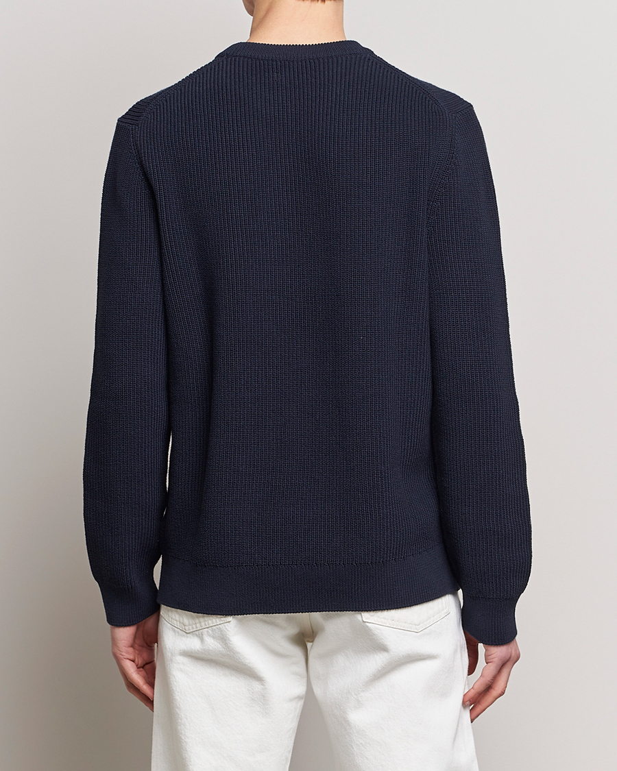 Men | Sweaters & Knitwear | Nudie Jeans | Augusti Rib Cotton Sweater Navy
