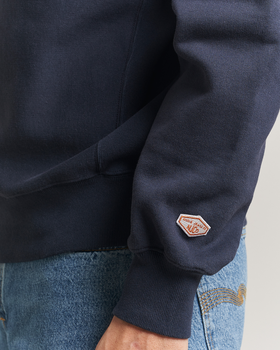 Men | Sweaters & Knitwear | Nudie Jeans | Hasse Crew Neck Sweatshirt Navy