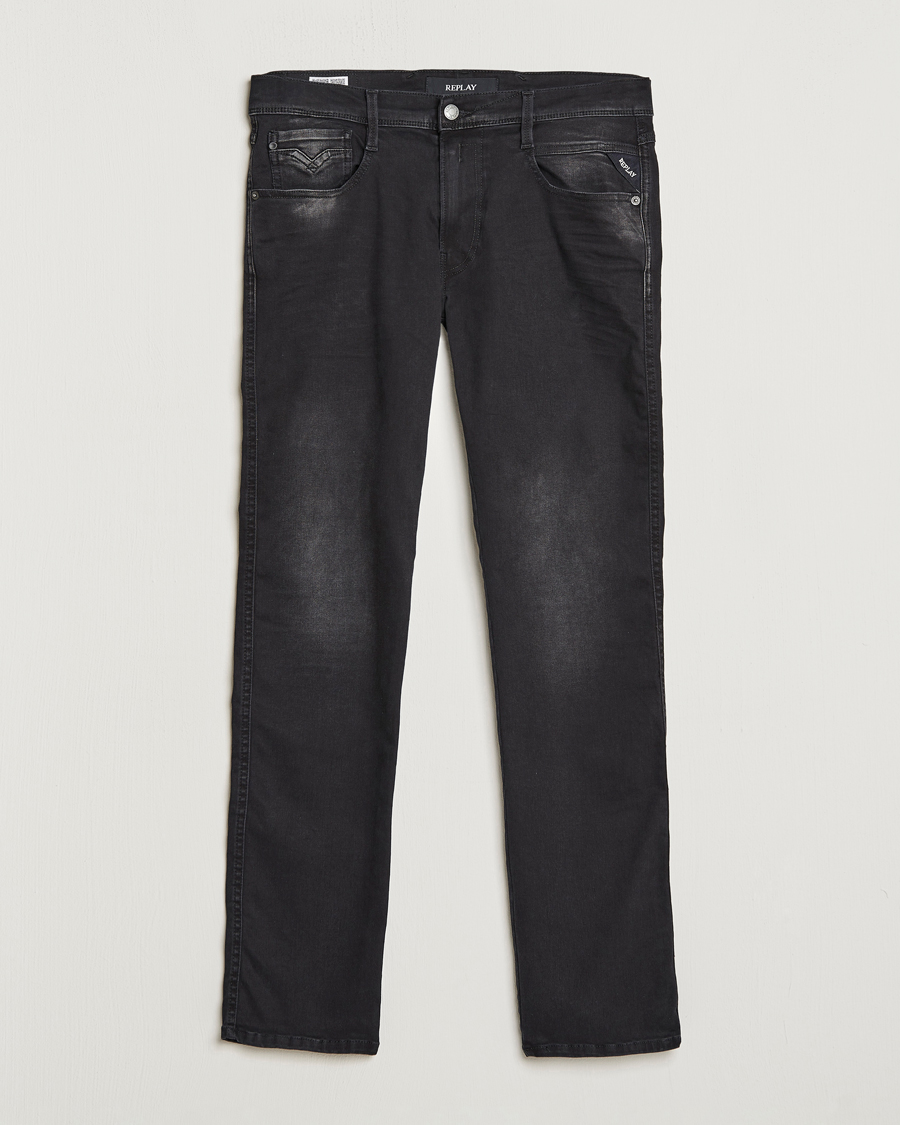 Men | Jeans | Replay | Anbass Hyperflex Recyceled 360 Jeans Washed Black