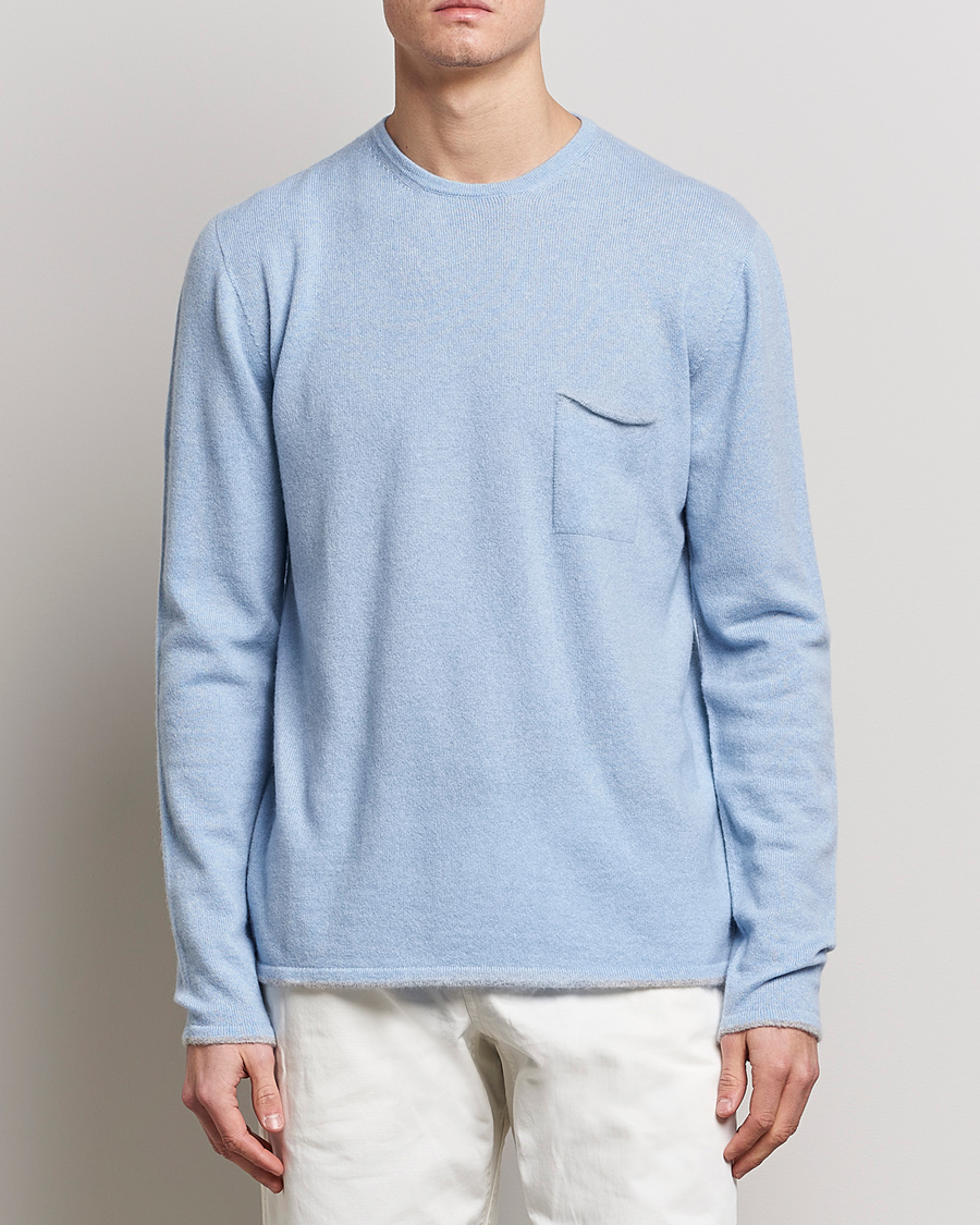 Men | Sweaters & Knitwear | SEASE | Shore 2.0 Cashmere Pullover Sky Blue