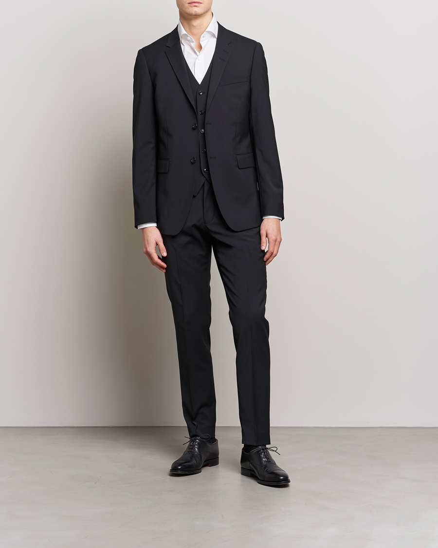 Men | Trousers | Tiger of Sweden | Tenuta Wool Travel Suit Trousers Black