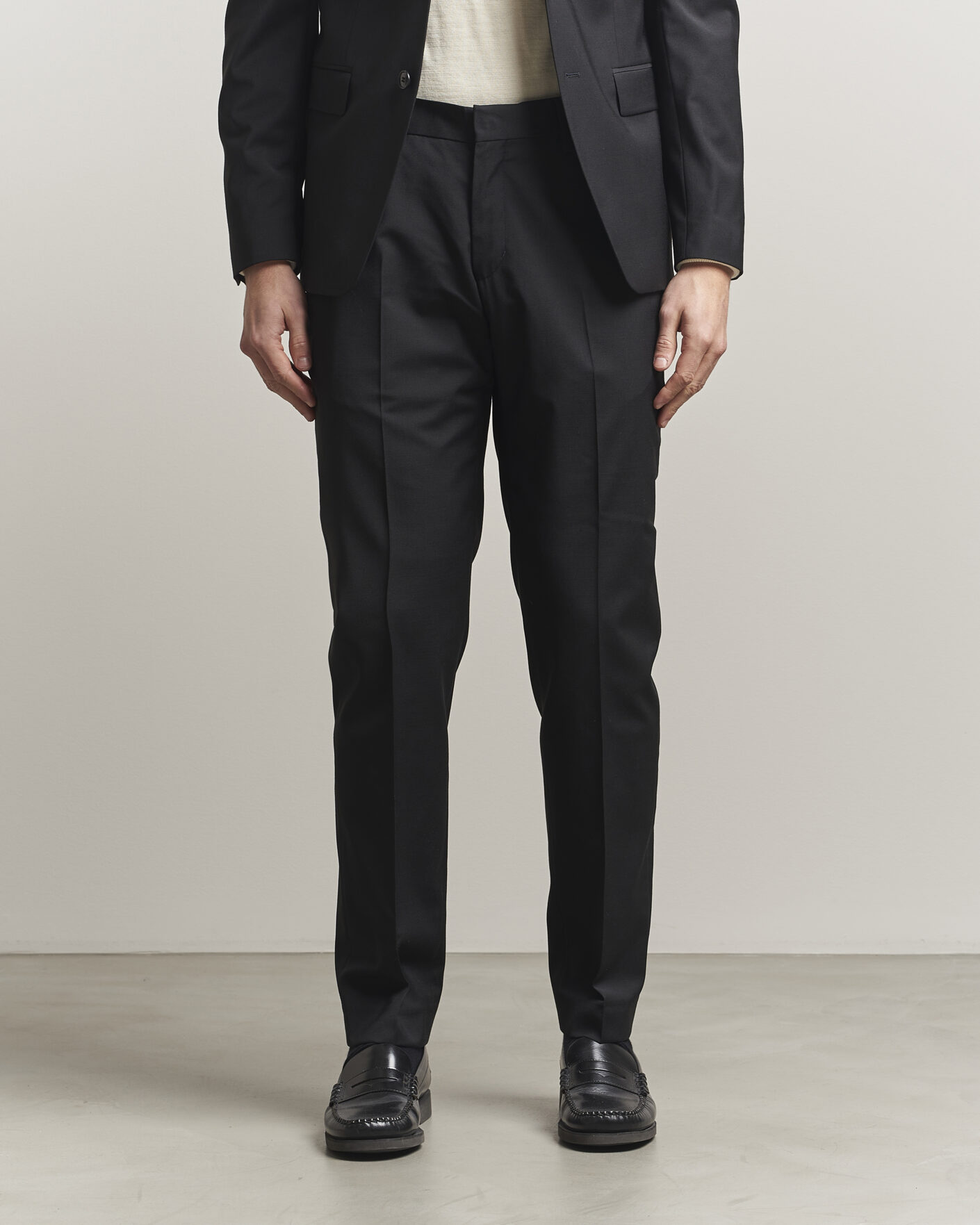 Men | Trousers | Tiger of Sweden | Tenuta Wool Travel Suit Trousers Black