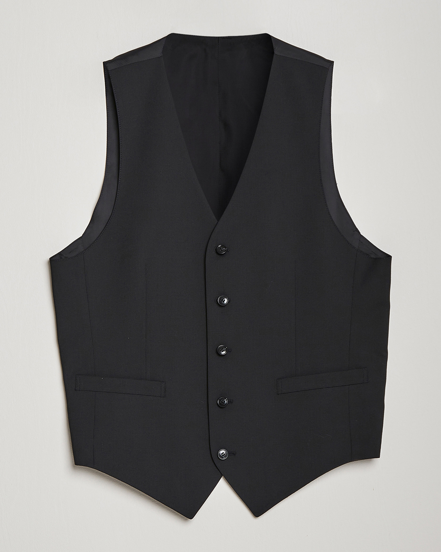 Men | Blazers | Tiger of Sweden | Wayde Wool Travel Waistcoat Black