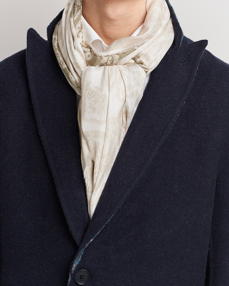 Men | Etro Shaal Nur Cashmere Blend Scarf White | Etro | Shaal Nur Cashmere Blend Scarf White