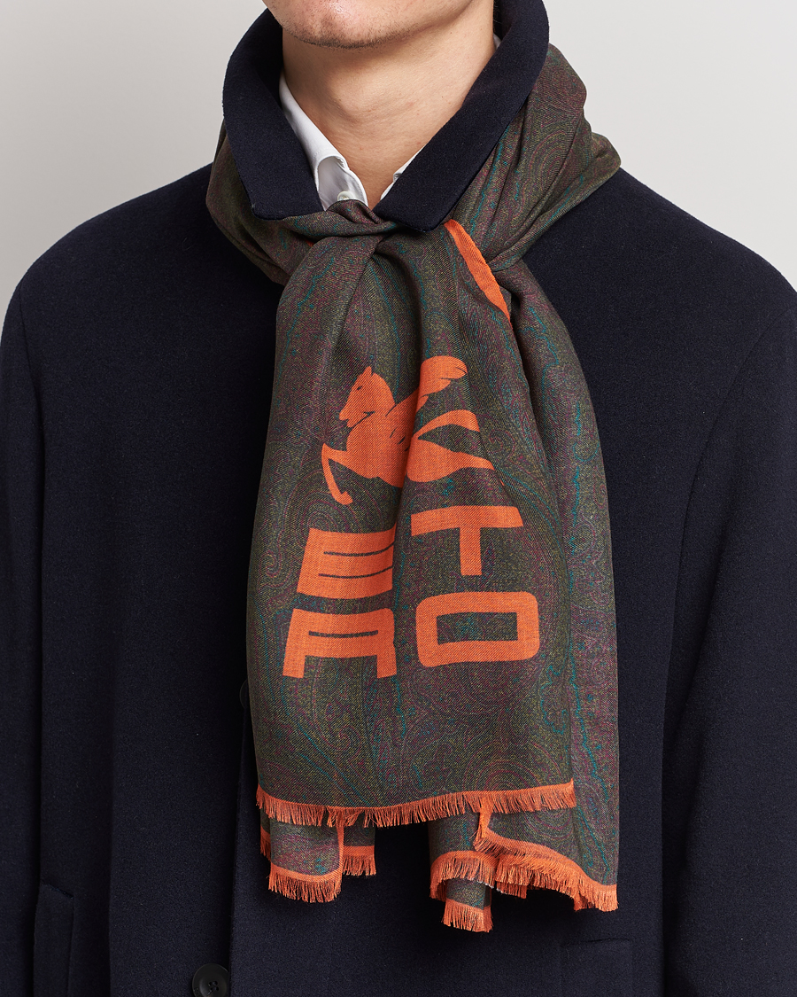 Men | Etro Shaal Nur Cashmere Blend Paisley Scarf Dark Brown | Etro | Shaal Nur Cashmere Blend Paisley Scarf Dark Brown
