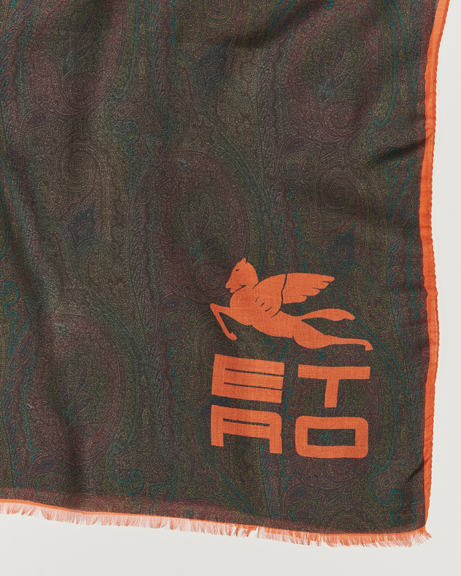 Men | Etro Shaal Nur Cashmere Blend Paisley Scarf Dark Brown | Etro | Shaal Nur Cashmere Blend Paisley Scarf Dark Brown