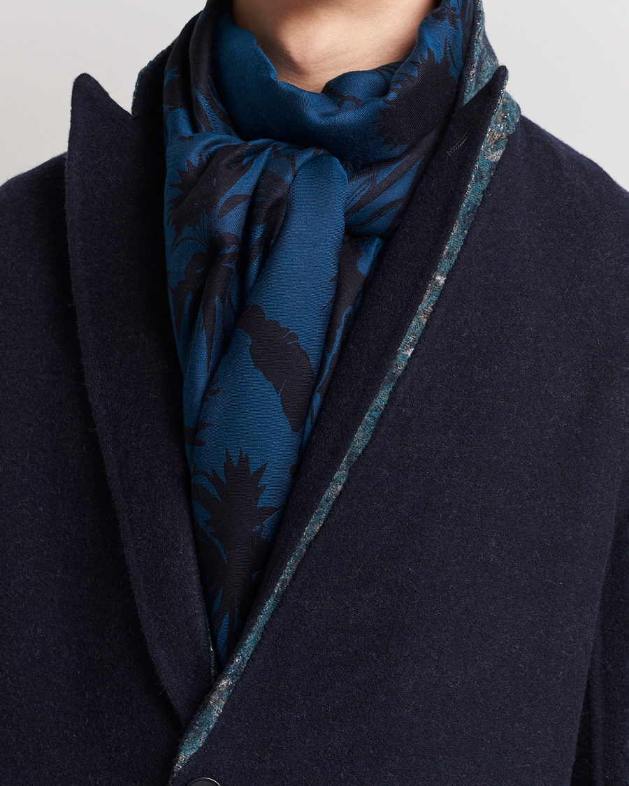 Men | Etro Jacquard Floreale Scarf Navy | Etro | Jacquard Floreale Scarf Navy