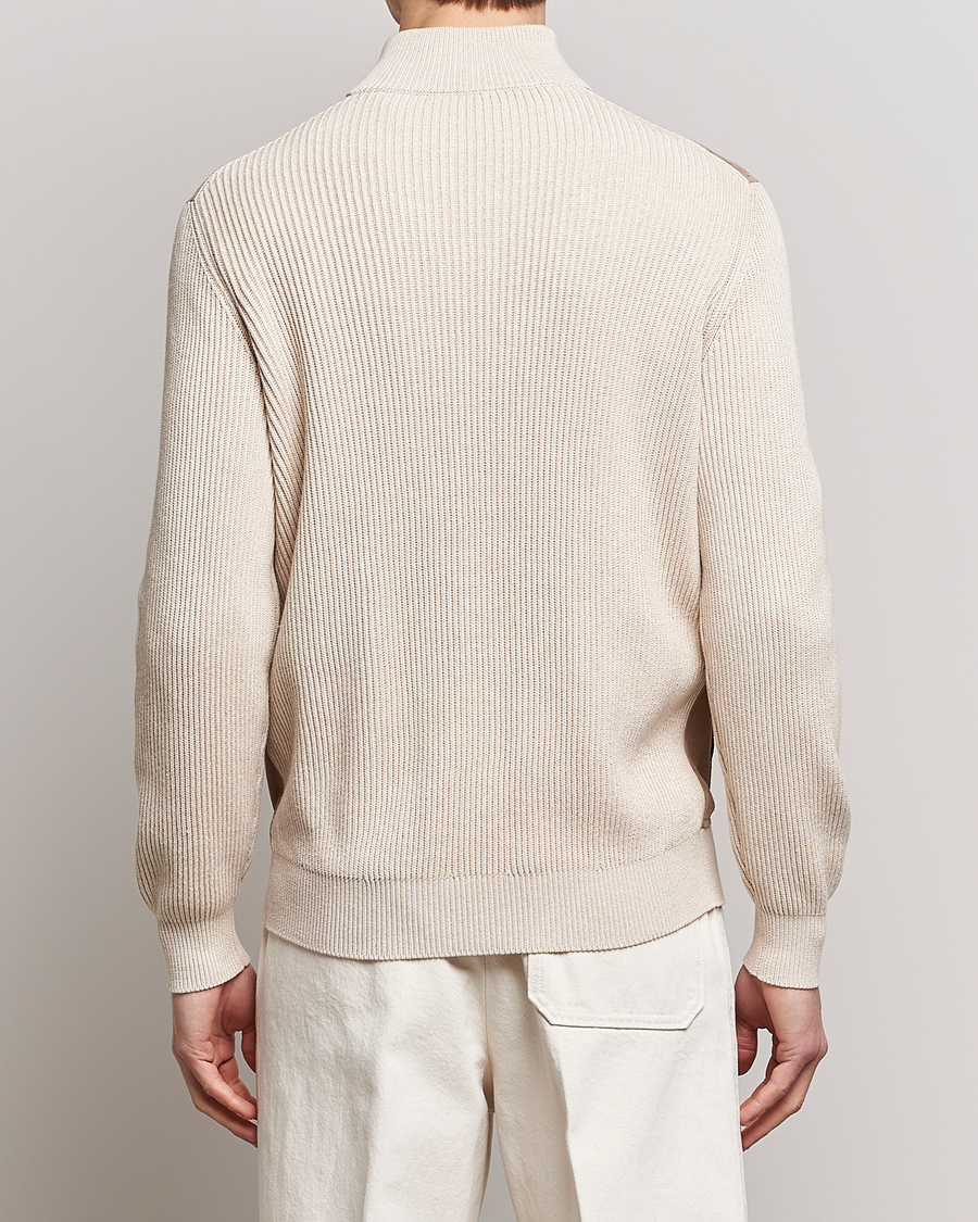 Men | Coats & Jackets | Brunello Cucinelli | Suede Knit Bomber Jacket Beige Suede