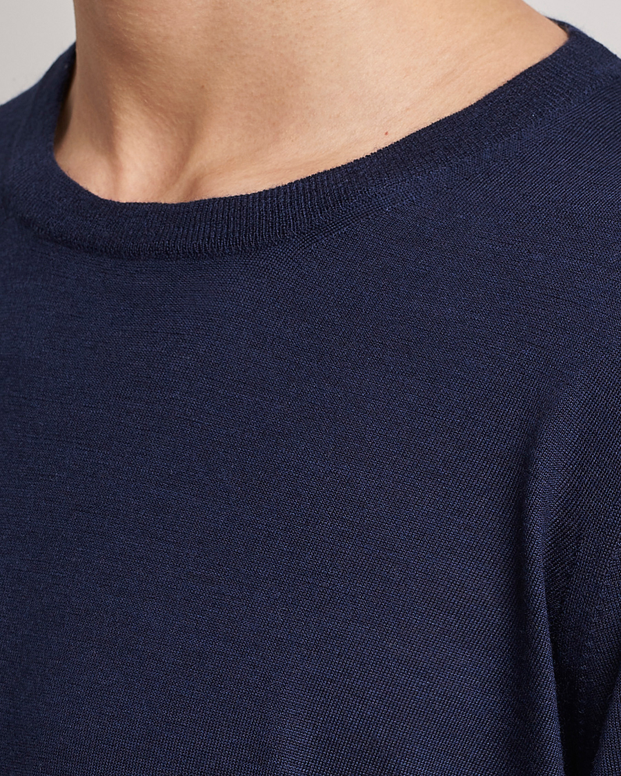 Men | Sweaters & Knitwear | Brunello Cucinelli | Cashmere/Wool Crew Neck Sweater Navy