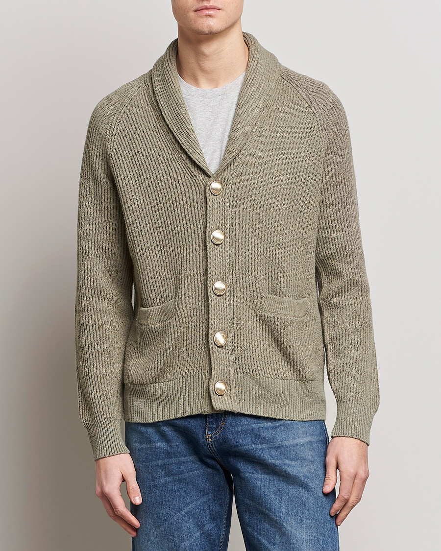 Men | Sweaters & Knitwear | Brunello Cucinelli | Heavy Rib Cardigan Olive