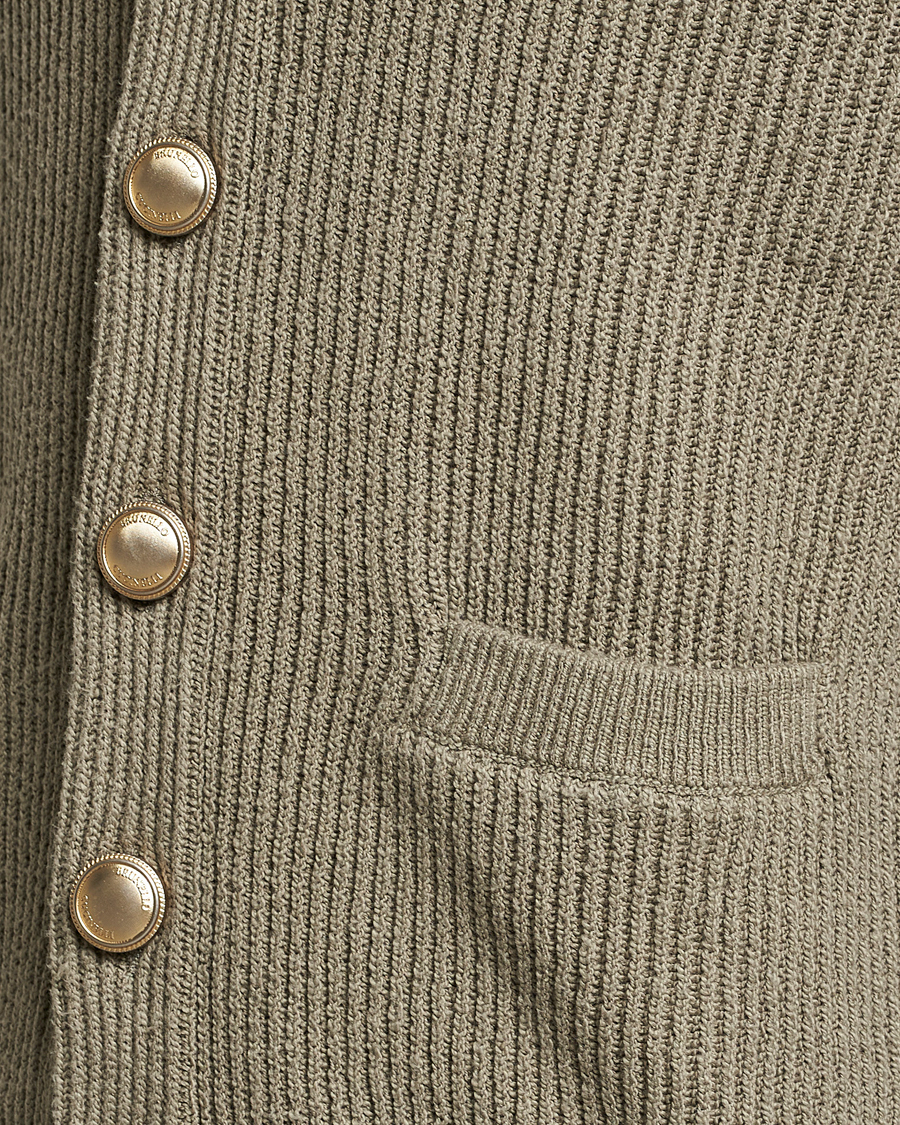 Men | Sweaters & Knitwear | Brunello Cucinelli | Heavy Rib Cardigan Olive