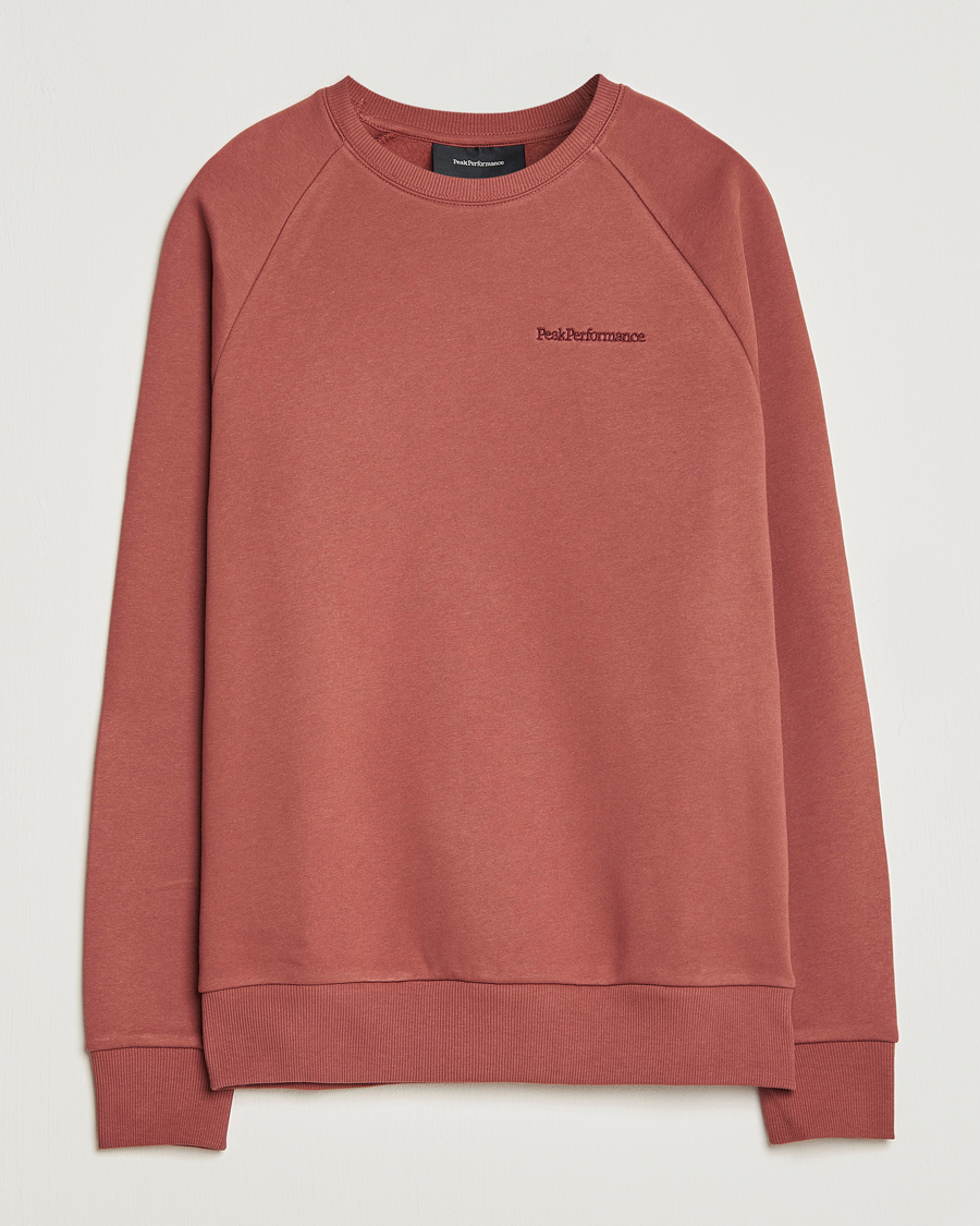 Men | Sweaters & Knitwear | Peak Performance | Original Small Logo Crew Neck Sweatshirt Classic Clay