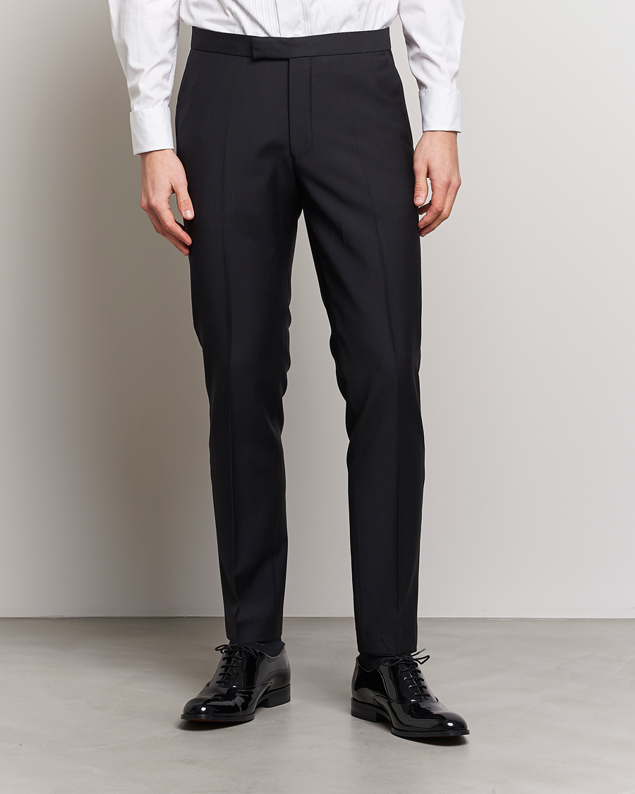 Men | Trousers | Oscar Jacobson | Denz Tuxedo Trousers Black