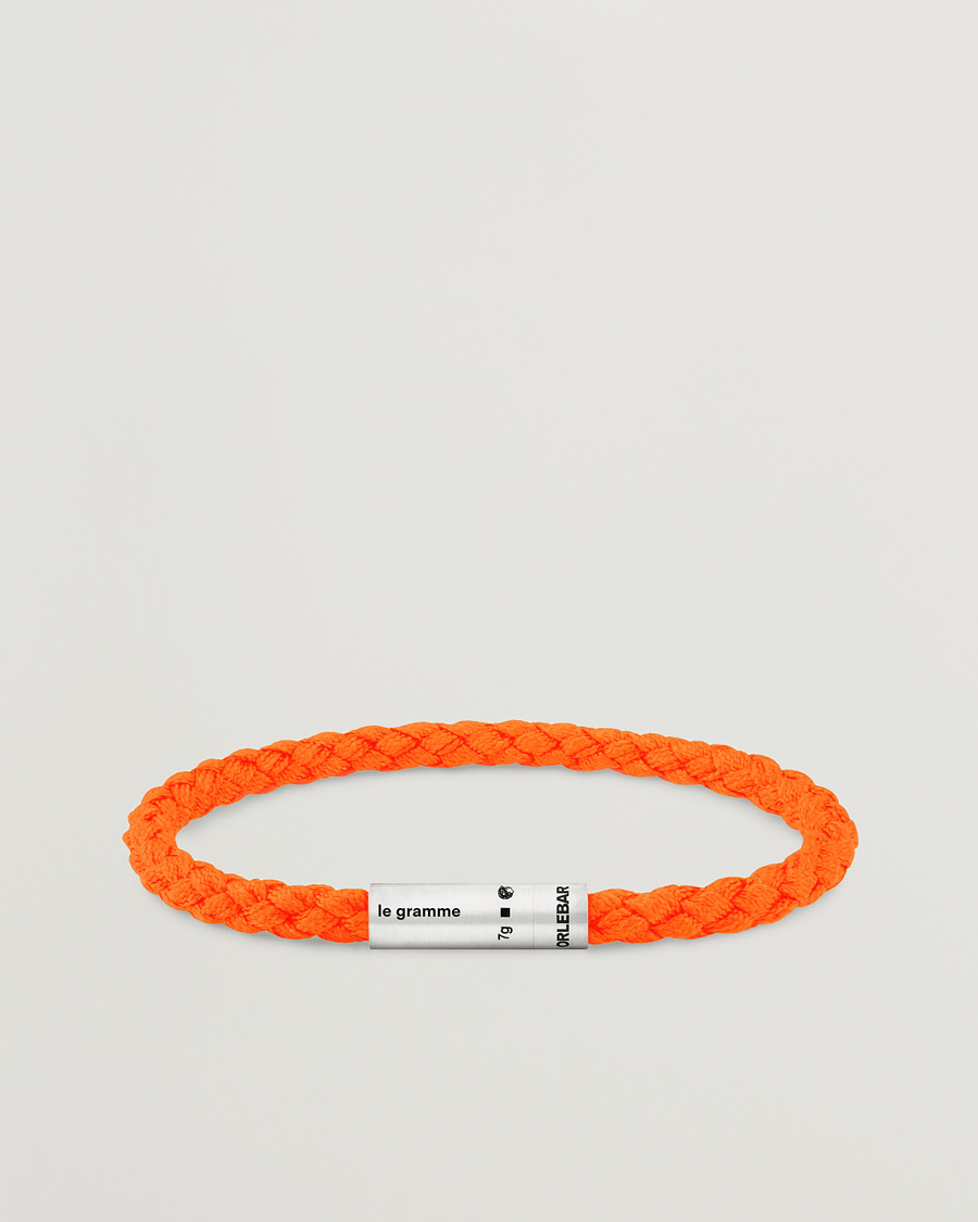 Men | LE GRAMME X Orlebar Brown Nato Bracelet Orange/Sterling Silver | LE GRAMME | X Orlebar Brown Nato Bracelet Orange/Sterling Silver