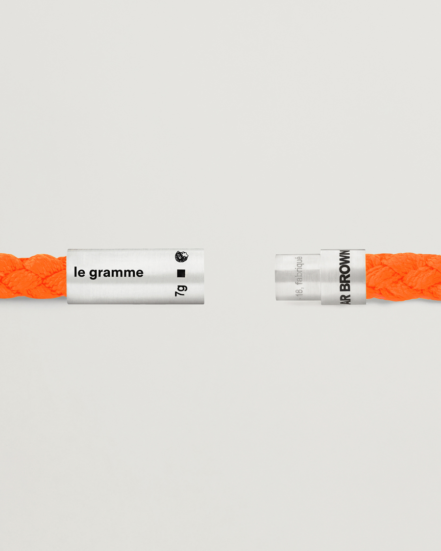 Men | Jewellery | LE GRAMME | X Orlebar Brown Nato Bracelet Orange/Sterling Silver