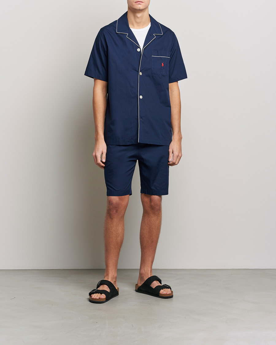 Men | Pyjamas & Robes | Polo Ralph Lauren | Cotton Short Pyjama Set Solid Navy