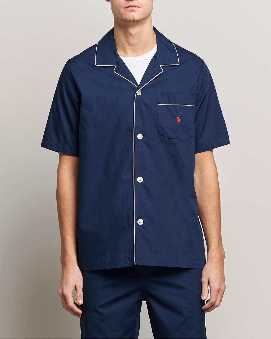 Men | Pyjamas & Robes | Polo Ralph Lauren | Cotton Short Pyjama Set Solid Navy