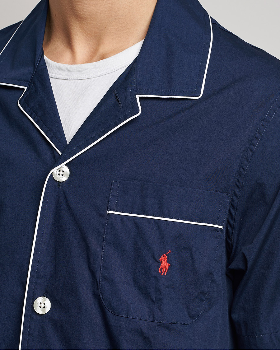 Men | Pyjamas & Robes | Polo Ralph Lauren | Cotton Short Pyjama Set Solid Navy