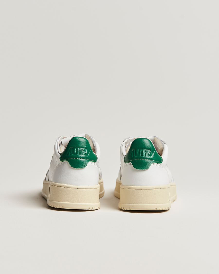 Men | Sneakers | Autry | Medalist Low Super Soft Goat Leather Sneaker White/Green