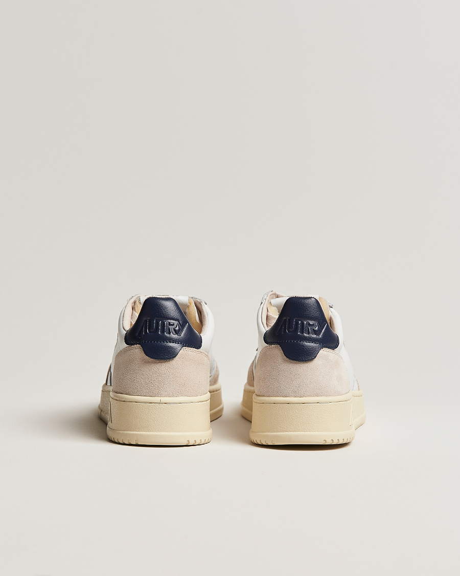 Men | Sneakers | Autry | Medalist Low Super Soft Goat Leather Sneaker White/Blue