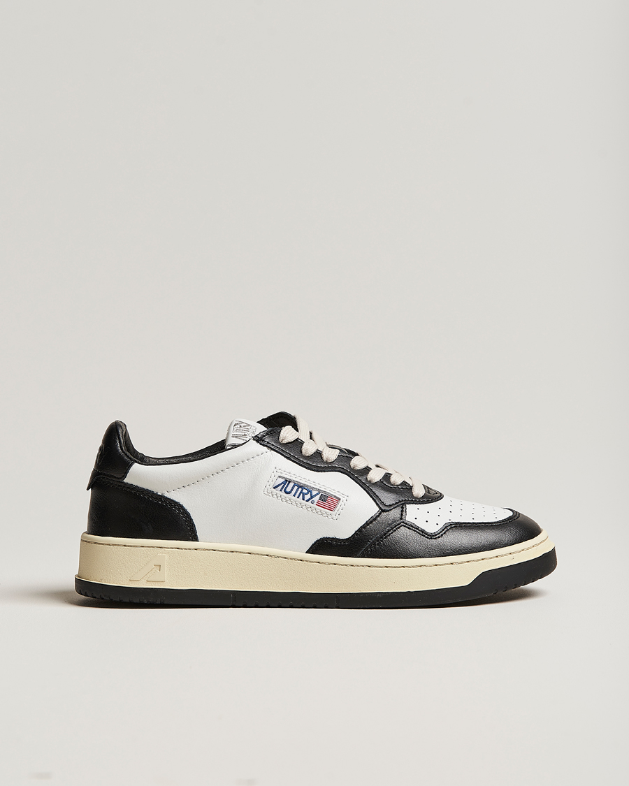 Men | Sneakers | Autry | Medalist Low Super Soft Goat Leather Sneaker White/Black