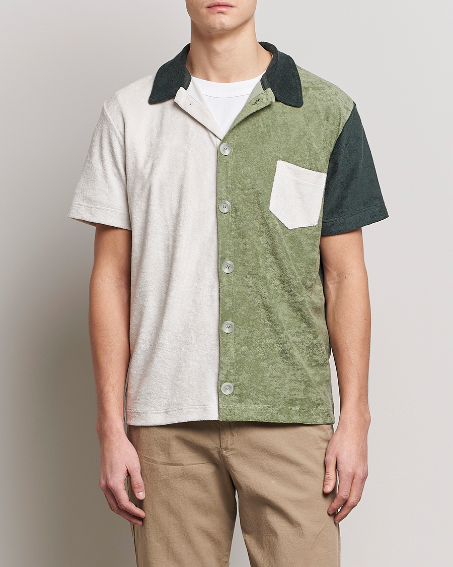 Men | Shirts | Howlin' | Short Sleeve Color Block Terry Shirt Agave