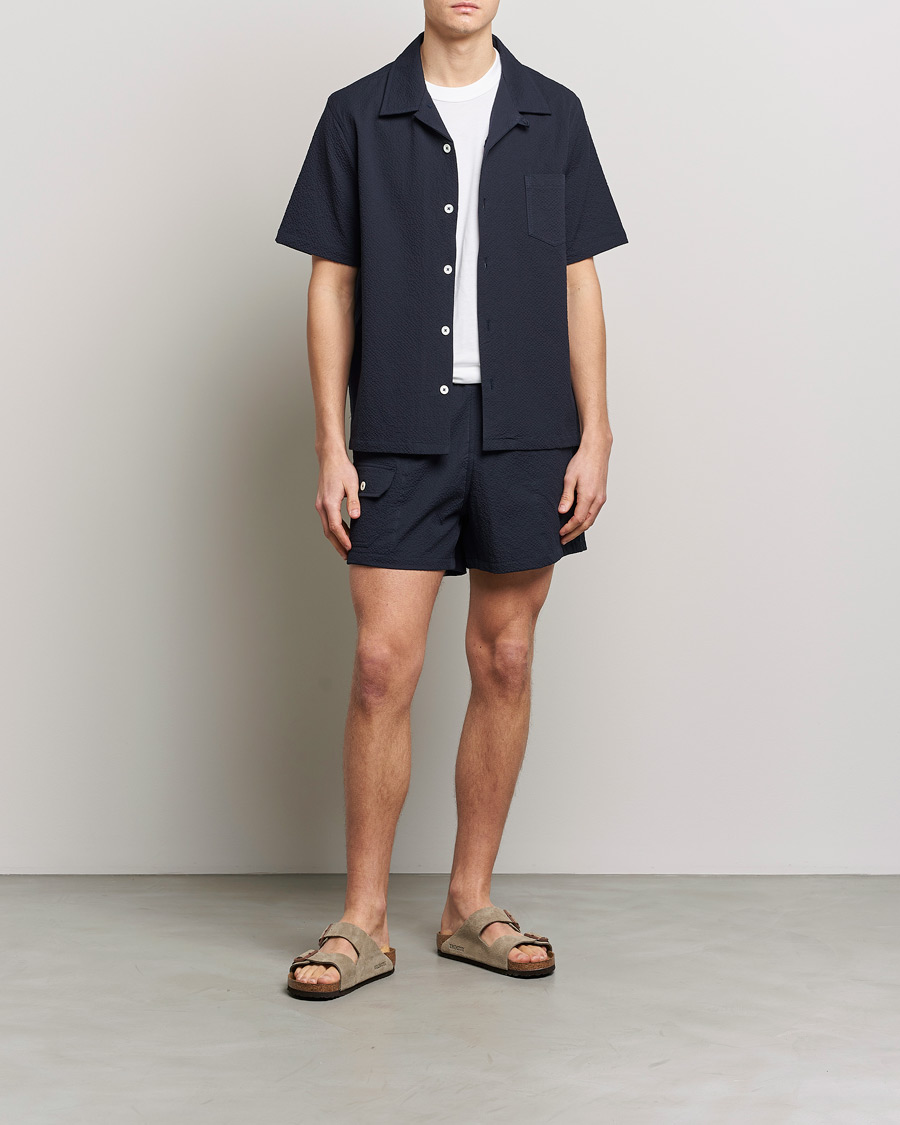 Men | Shorts | Howlin' | Cotton Seersucker Shorts Navy