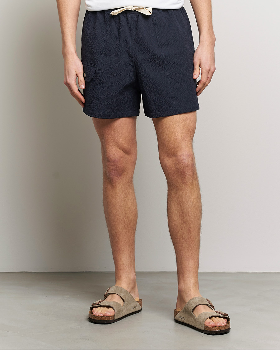 Men | Shorts | Howlin' | Cotton Seersucker Shorts Navy