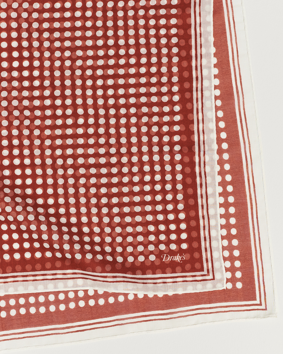 Men | Drake's All Over Spot Cotton/Silk Bandana Red | Drake's | All Over Spot Cotton/Silk Bandana Red