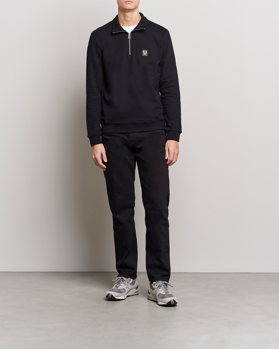 Men | Sweaters & Knitwear | Belstaff | Signature Half Zip Sweatshirt Black