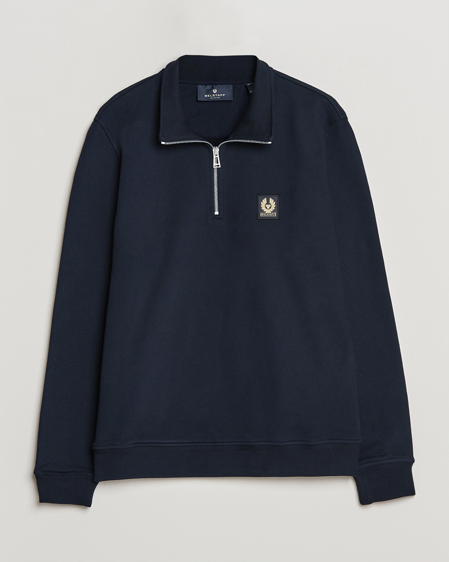 Men | Sweaters & Knitwear | Belstaff | Signature Half Zip Sweatshirt Dark Ink
