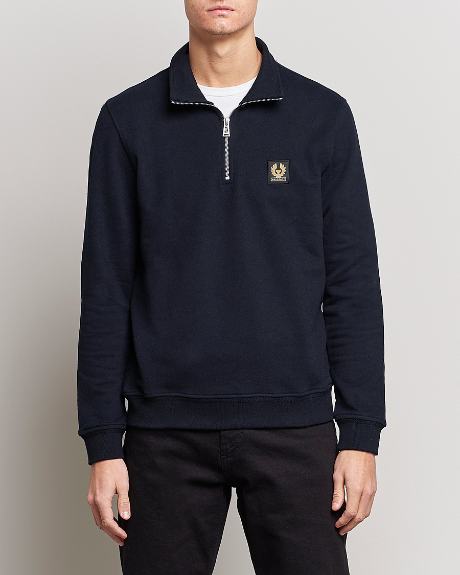 Men | Sweaters & Knitwear | Belstaff | Signature Half Zip Sweatshirt Dark Ink