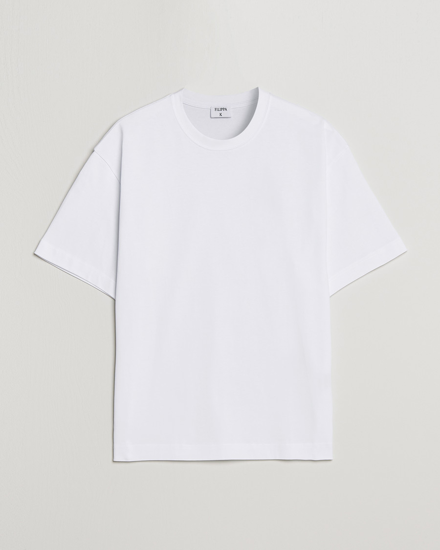Men | T-Shirts | Filippa K | Heavy Cotton Crew Neck T-Shirt White