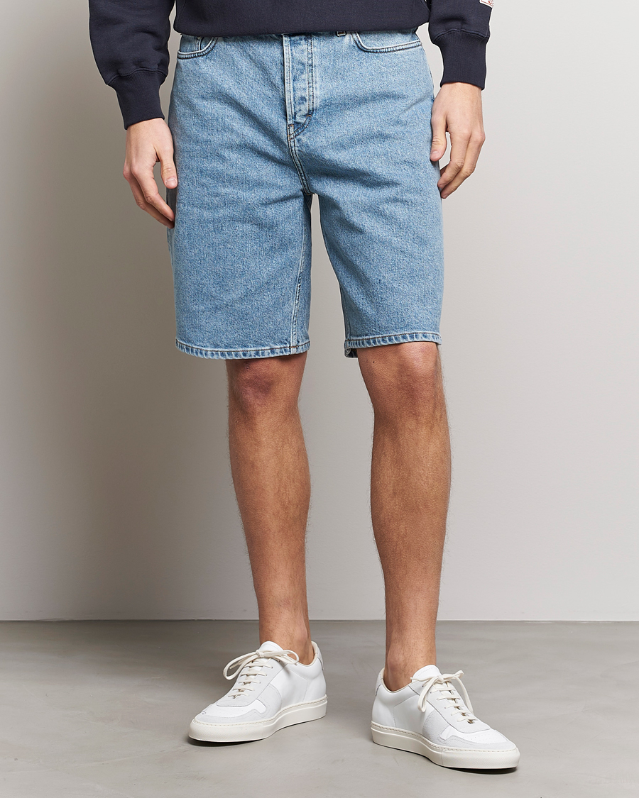 Men | Shorts | Filippa K | Bermuda Denim Shorts Allover Stone