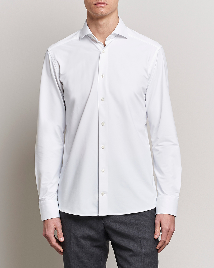 Men | Shirts | Eton | Slim Fit Four Way Stretch Shirt White