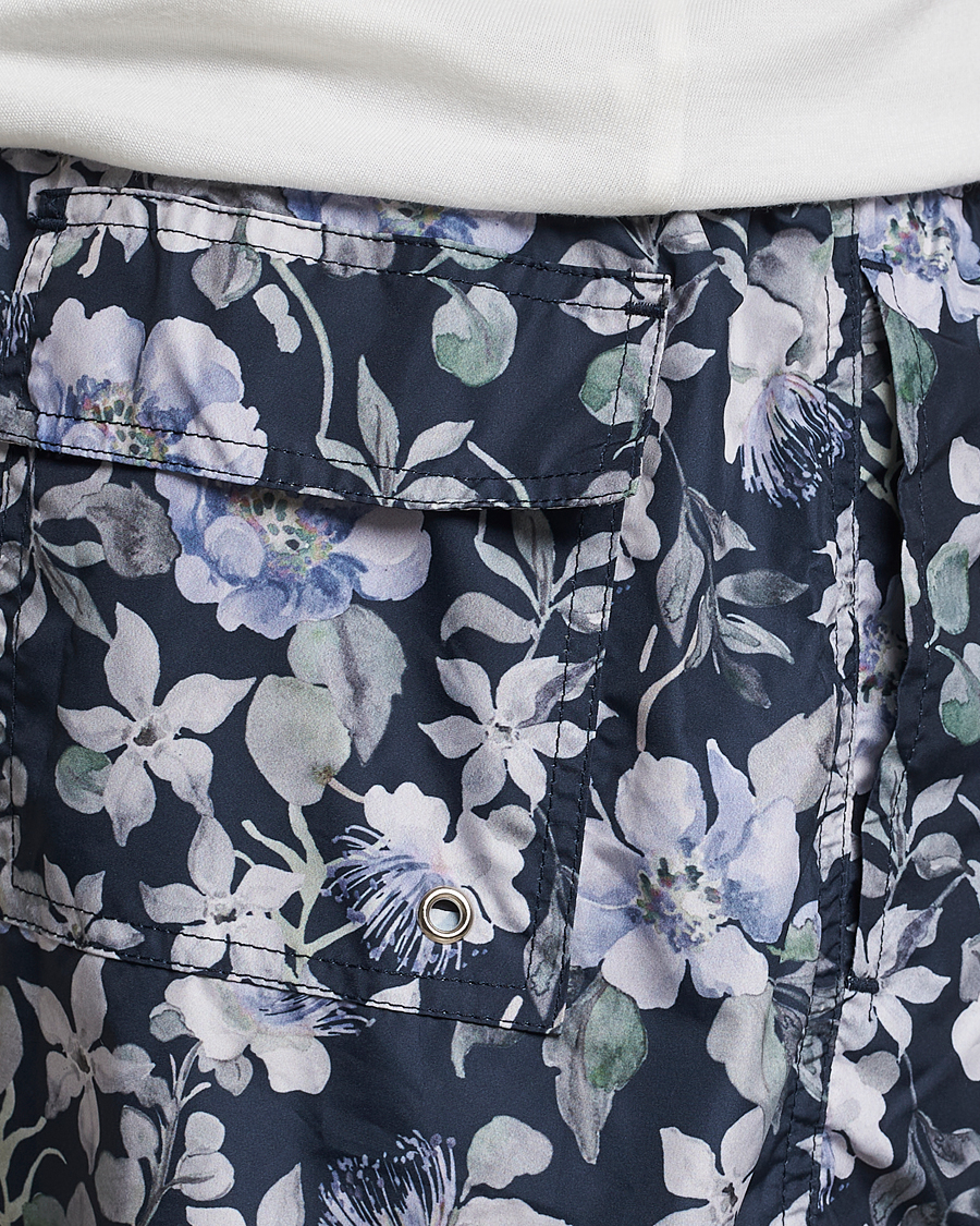 Men | Swimwear | Eton | Floral Swim Shorts Navy Blue