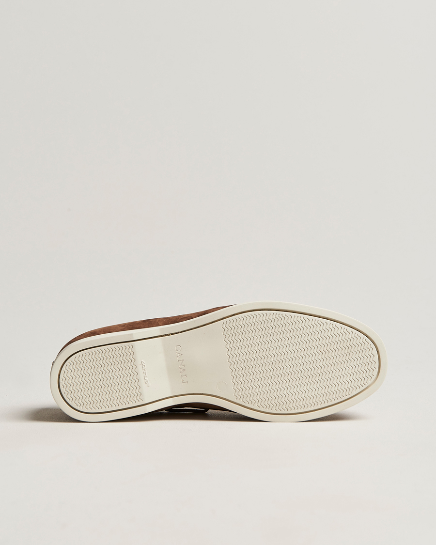 Men | Canali Boat Shoes Dark Brown Nubuck | Canali | Boat Shoes Dark Brown Nubuck