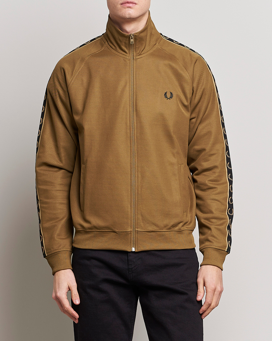 Fred Perry Taped Track Jacket Shaded Stone at CareOfCarl.com