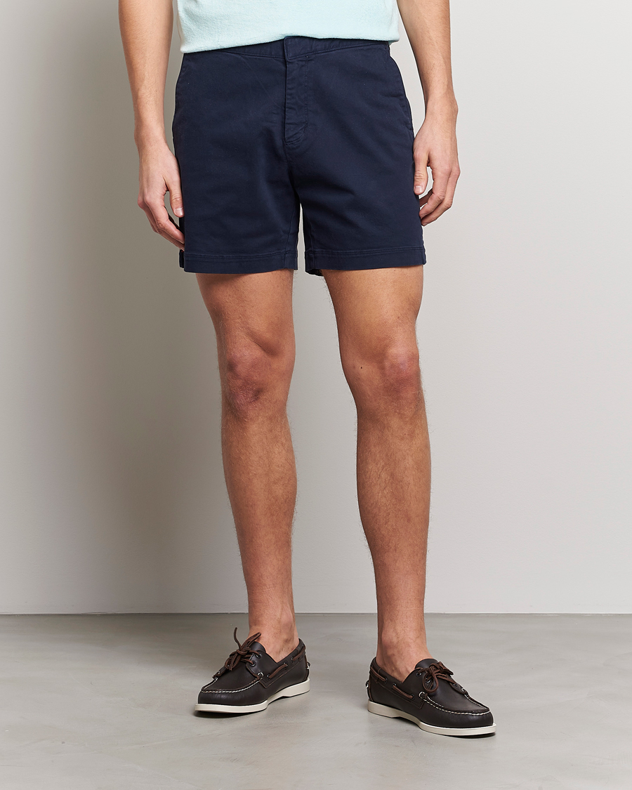 Men | Shorts | Orlebar Brown | Bulldog Cotton Stretch Twill Shorts Dark Navy