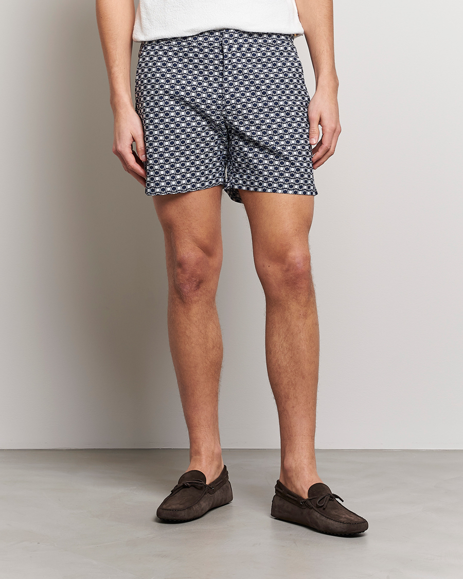 Men | Swimwear | Orlebar Brown | Bulldog Tela Jacquard Swimshorts Night Iris