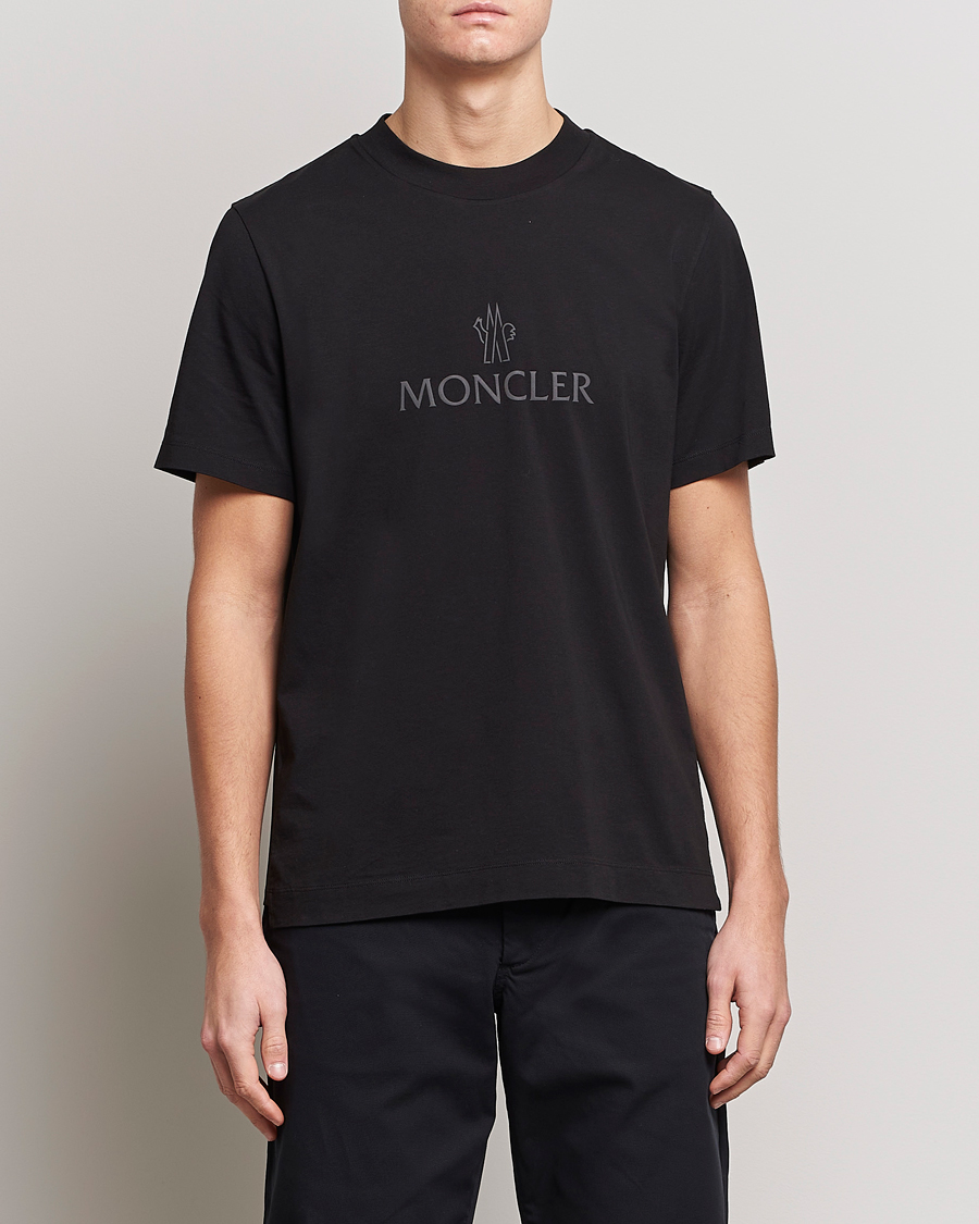 Men | T-Shirts | Moncler | Lettering T-Shirt Black
