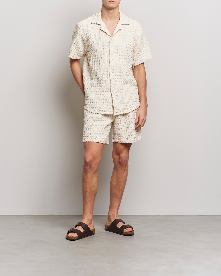Men | Shorts | OAS | Porto Waffle Shorts Ecru