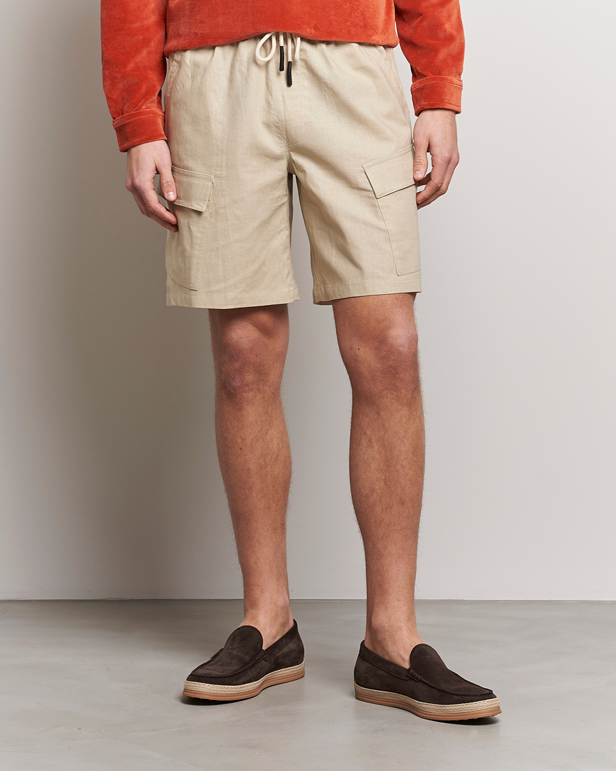 Men | Shorts | OAS | Cargo Linen Shorts Beige