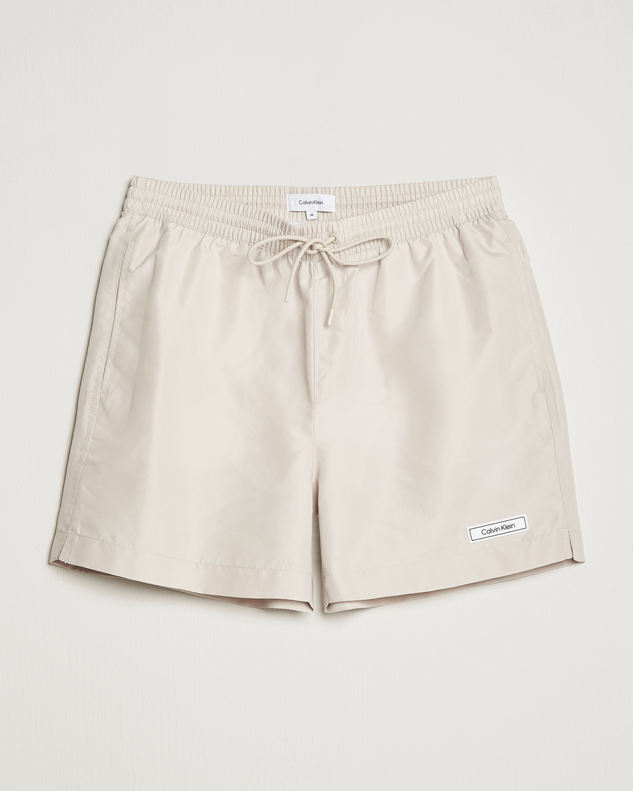 Men | Swimwear | Calvin Klein | Logo Drawstring Swimshorts Stony Beige